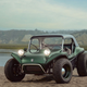 A photo of the front end on the new Meyers Manx electric dune buggy.